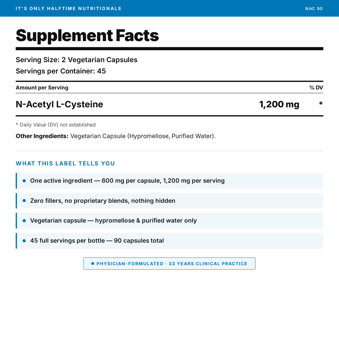 NAC 90 - Supports Respiratory Function, Glutathione Production & Detoxification