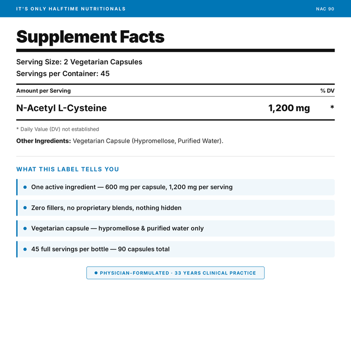 NAC 90 - Supports Respiratory Function, Glutathione Production & Detoxification