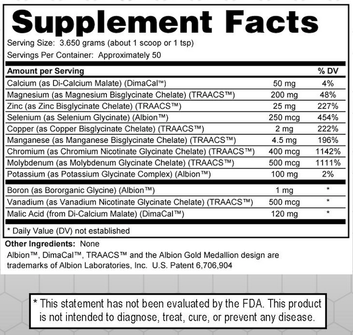 5X Chelated Minerals - Ultra High Absorption Powder